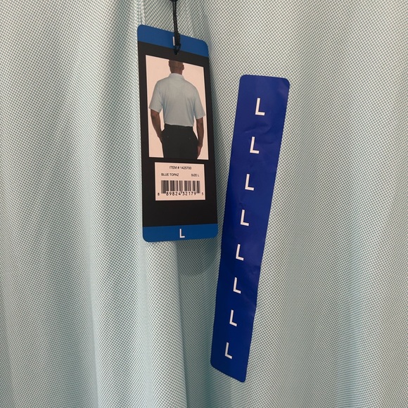 LARGE BLUE TOPAZ CYPRESS CLUB 3 BUTTON COLLARD DRESS SHIRT FOR MEN - Picture 2 of 8